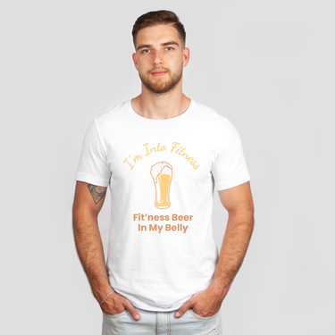 fitness beer in my belly white shirt